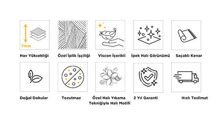 Artemis Halı Couture 00930A Gri Gold Çerçeveli Eskitme İpek Halı