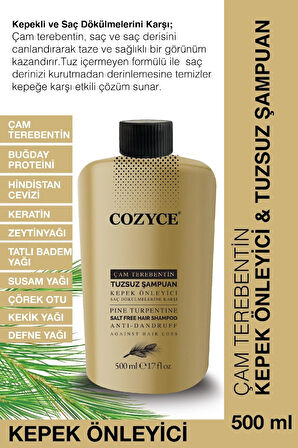 COZYCE ÇAM TEREBENTİN KEPEK ÖNLEYİCİ TUZSUZ ŞAMPUAN 500ML