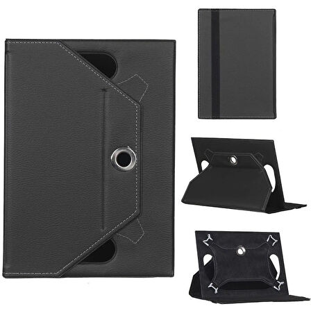 Hometech Alfa 10TX Pro Universal Standlı Tablet Kılıfı Siyah