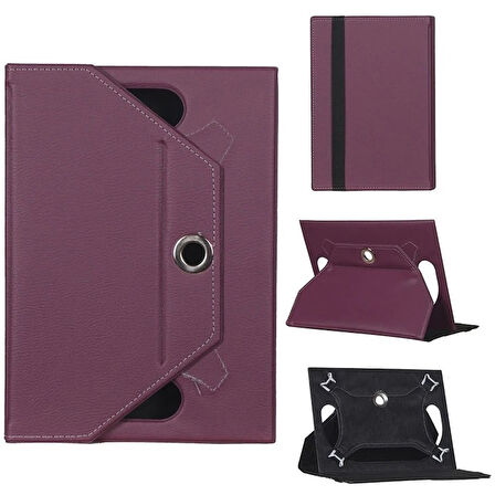 Apple Uyumlu İpad 3 A1430 Universal Standlı Tablet Kılıfı Mor