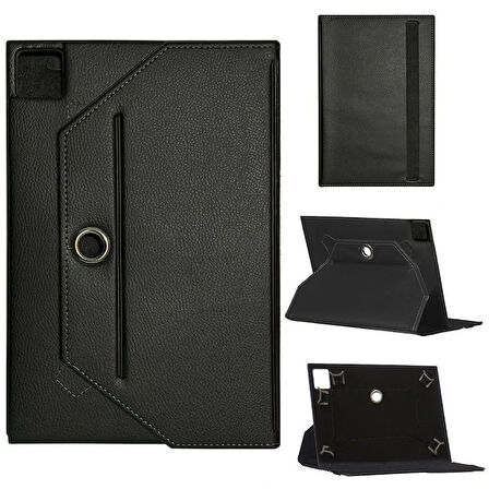 Apple Uyumlu İpad Pro 11 2021 3.Nesil A2301 Universal Standlı Tablet Kılıfı Siyah