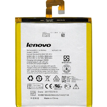 Lenovo Tab 2 A7-30 Batarya Pil