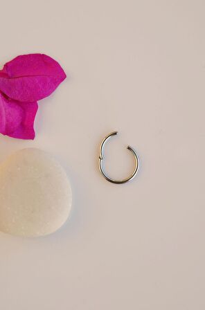 10 mm Düz Çelik Halka Piercing Gümüş Renk