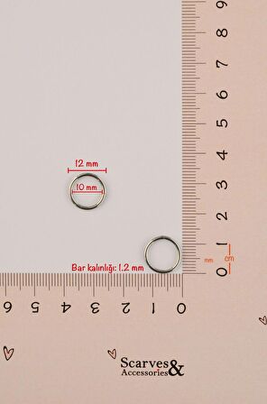 10 mm Düz Çelik Halka Piercing Gümüş Renk