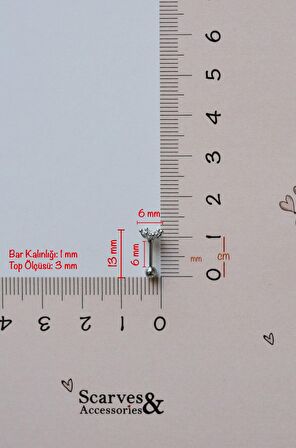 Çiçek Tragus Piercing Helix Kıkırdak Gümüş Renkli Çelik