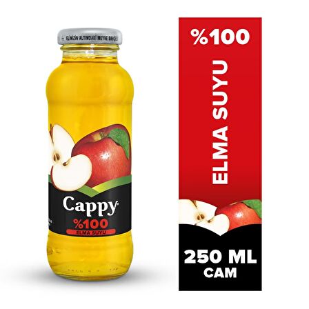 Cappy %100 Elma Suyu Cam 250 Ml X 12 Adet