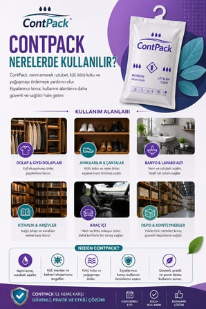 Contpack Konteyner Depo Nem Alıcı Rutubet Engelleyici Korozyon Önleyici 20 Adet 7600 gr