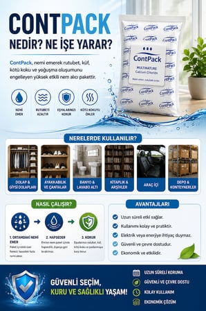 Contpack Konteyner Depo Nem Alıcı Rutubet Engelleyici Korozyon Önleyici 20 Adet 7600 gr
