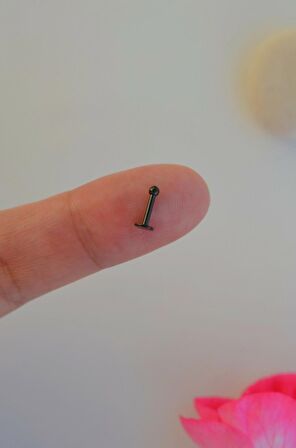 Siyah 2 mm Küçük Toplu Çelik Piercing Tragus Helix Kıkırdak Lob Conch Burun Minimal Ürün