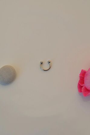 6 mm Gümüş Renk Mini Nokta Toplu Çelik Piercing Tragus Helix Kıkırdak Lob Daith Forward Helix