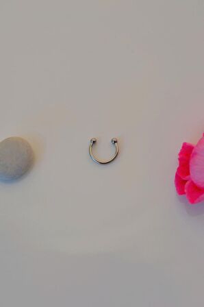 8 mm Gümüş Renk Mini Nokta Toplu Çelik Piercing Tragus Helix Kıkırdak Lob Daith Forward Helix