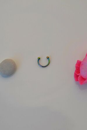 8 mm Hologram Renk Mini Nokta Toplu Çelik Piercing Tragus Helix Kıkırdak Lob Daith Forward Helix