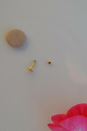 Gold 2 mm Küçük Toplu Çelik Piercing Tragus Helix Kıkırdak Lob Conch Burun Minimal Ürün