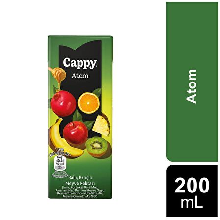 Cappy Atom Ballı Karışık Meyve Nektarı 200 Ml X 27 Adet