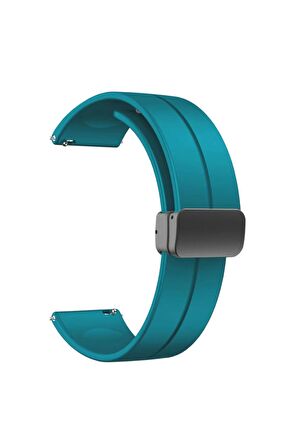 Samsung Galaxy Watch Active 2 44mm Kordon/Kayış Çizgili Tasarım Metal Toka Esnek Sağlam Silikon