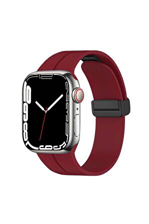 Watch 7 45mm Kordon/kayış Çizgili Tasarım Metal Toka Esnek Sağlam Silikon Kordon