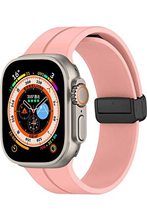 Watch Ultra 49mm Kordon/kayış Çizgili Tasarım Metal Toka Esnek Sağlam Silikon Kordon