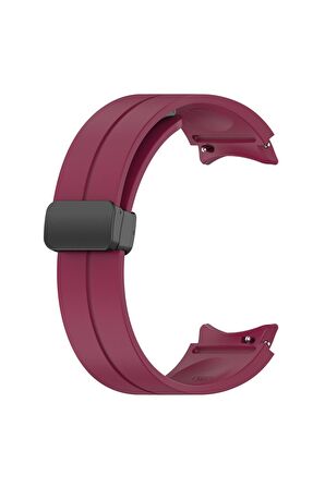 Samsung Galaxy Watch 5 44mm Kordon/Kayış Çizgili Tasarım Metal Toka Esnek Sağlam Silikon Kordon