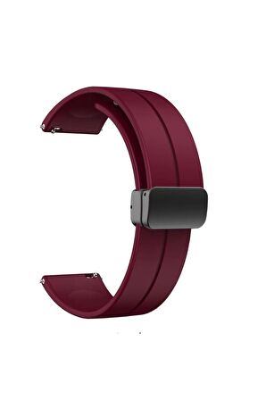 Samsung Gear S2 Kordon/Kayış Çizgili Tasarım Metal Toka Esnek Sağlam Silikon Kordon