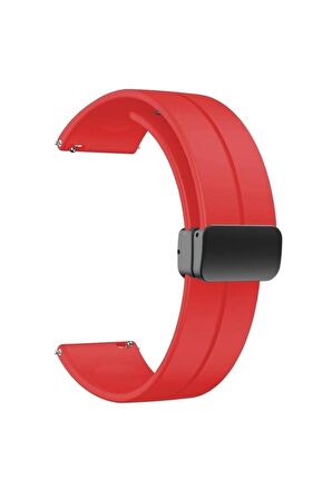 Huawei Honor Magic 2 46mm Kordon/Kayış Çizgili Tasarım Metal Toka Esnek Sağlam Silikon Kordon