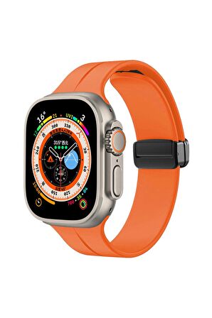 Watch Ultra 49mm Kordon/kayış Çizgili Tasarım Metal Toka Esnek Sağlam Silikon Kordon