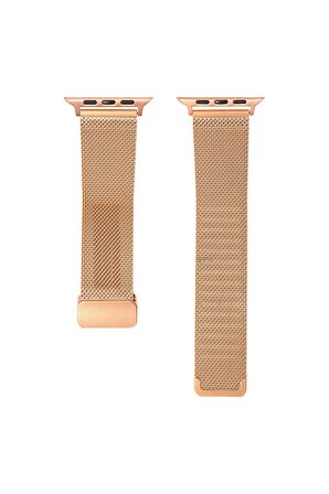Watch 7 45mm Kordon/kayış Metal Ince Tel Örgü Tasarım Klipsli Ayarlanabilir Ölçü Kordon