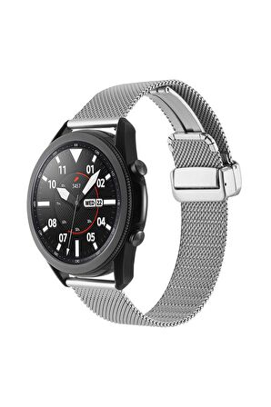Huawei Honor Magic 2 46mm Kordon/Kayış Metal İnce Tel Örgü Tasarım Klipsli Ayarlanabilir Ölçü