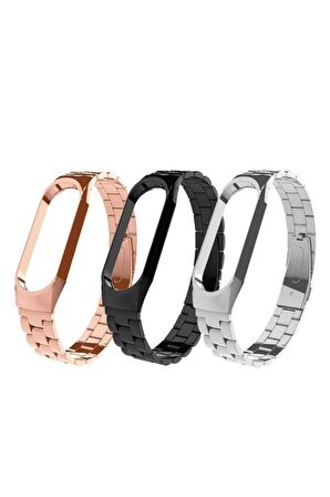 Xiaomi Mi Band 5 Kordon/kayış Paslanmaz Çelik Klipsli Metal Kordon Kayış