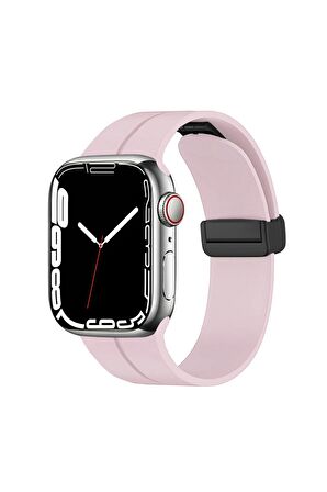 Watch 44mm Kordon/kayış Soft Pürüzsüz Yüzey Pratik Metal Tak Çıkar Tokalı Silikon Kordon