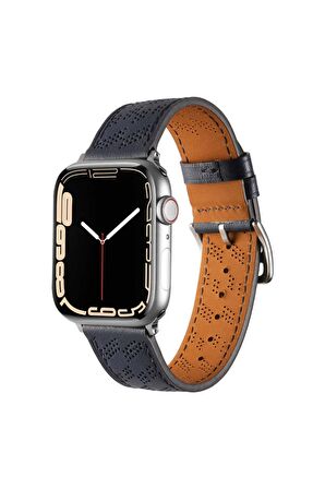 Watch 7 45mm Kordon/kayış Deri Gövde Yumuşak Deri Iç Yüzey Metal Toka Ayarlanabilir Ölçü