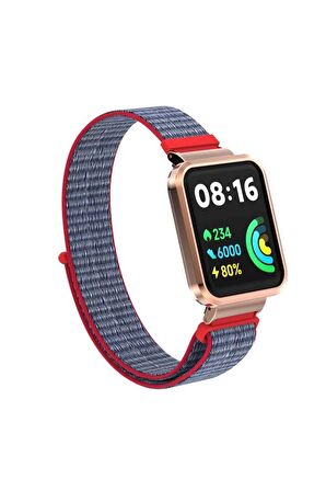 Xiaomi Redmi Watch 2 Lite  uyumlu Kordon/kayış Kasa Koruma 2 In 1 Hasır Örgü Cırtlı Hasır Kordon