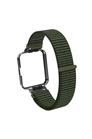 Xiaomi Redmi Watch 2 Lite Kordon/kayış Spor Loop Kasa Koruma 2 In 1 Hasır Örgü Cırtlı Hasır Kordon