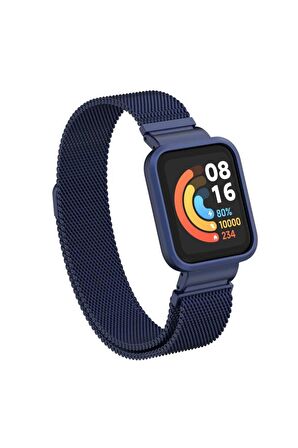 Xiaomi Mi Watch Lite Kordon/kayış Metal Hasır Örgü Kasa Korumalı Mıknatıslı 2 In 1 Tam Uyumlu Kordon
