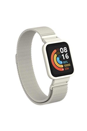 Xiaomi Mi Watch Lite Kordon/kayış Metal Hasır Örgü Kasa Korumalı Mıknatıslı 2 In 1 Tam Uyumlu Kordon