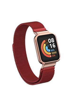 Xiaomi Mi Watch Lite Kordon/kayış Metal Hasır Örgü Kasa Korumalı Mıknatıslı 2 In 1 Tam Uyumlu Kordon