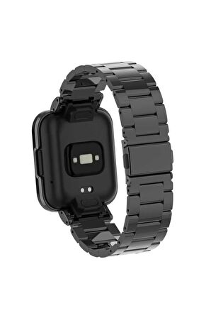 Xiaomi Mi Watch Lite Kordon/kayış Metal Baklalı Kasa Korumalı 2 In 1 Paslanmaz Çelik Kordon