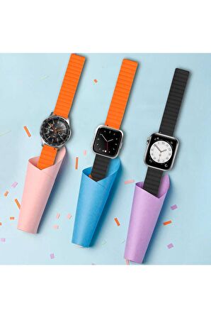 Samsung Galaxy Watch 46mm Kordon/kayış Çift Renk Mıknatıslı Ayarlanabilir 22mm Kordon