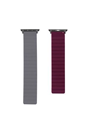 Watch 7 45mm Kordon/kayış Çift Renk Mıknatıslı Ayarlanabilir Kordon