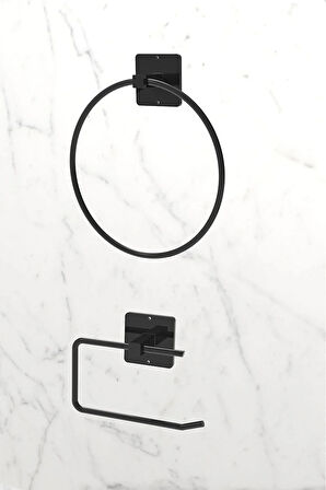 2'li yapışkanlı yuvarlak havluluk - wc peçetelik