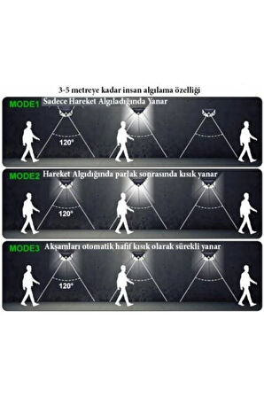 Güneş Enerjili Lamba Led Sokak Dış Ortam Solar Bahçe Aydınlatması Su Geçirmez Sensörlü 8 Adet