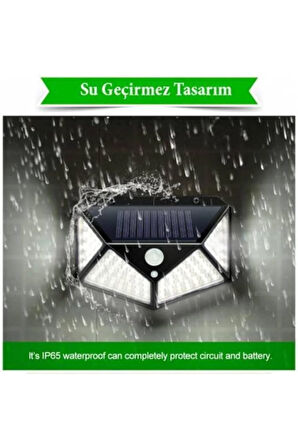 Güneş Enerjili Lamba Led Sokak Dış Ortam Solar Bahçe Aydınlatması Su Geçirmez Sensörlü 1 Adet