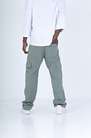 Gabardin Kumaş Su Yeşili Baggy Pantolon