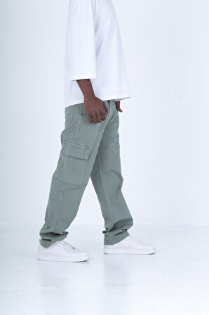 Gabardin Kumaş Su Yeşili Baggy Pantolon