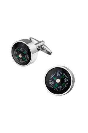 Erkek Siyah Pusula Kol Düğmesi Cpkd1791