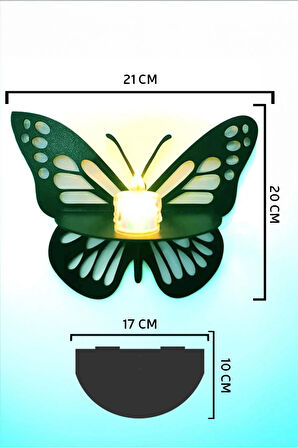 Ahşap Kelebek Duvar Rafı Dekoratif Duvar Süsü 3'lü Set