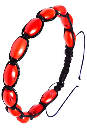 Sertifikalı Makrome Kapsül Kırmızı Doğal Mercan Bileklik