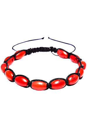 Sertifikalı Makrome Kapsül Kırmızı Doğal Mercan Bileklik