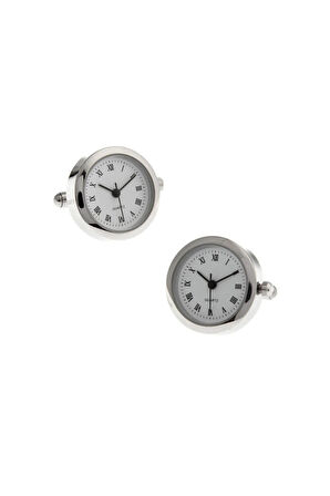 Erkek Beyaz Roma Rakamlı Beyaz Saat Kol Düğmesi Cprsz278