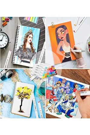 MARKER RENKLİ BOYAMA KALEM SETİ 80 Lİ