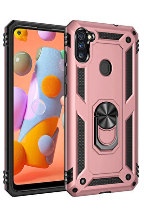 CPT50 Samsung Galaxy A11 Kılıf Sofya Yüzüklü Silikon Kapak - Rose